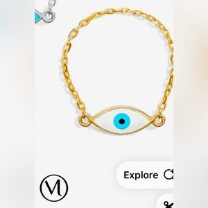 ISO Mejuri Evil Eye Yellow Gold chain (preferred) ring
